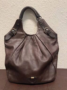 Salvatore Ferragamo Dark Brown Leather Shoulder Hobo